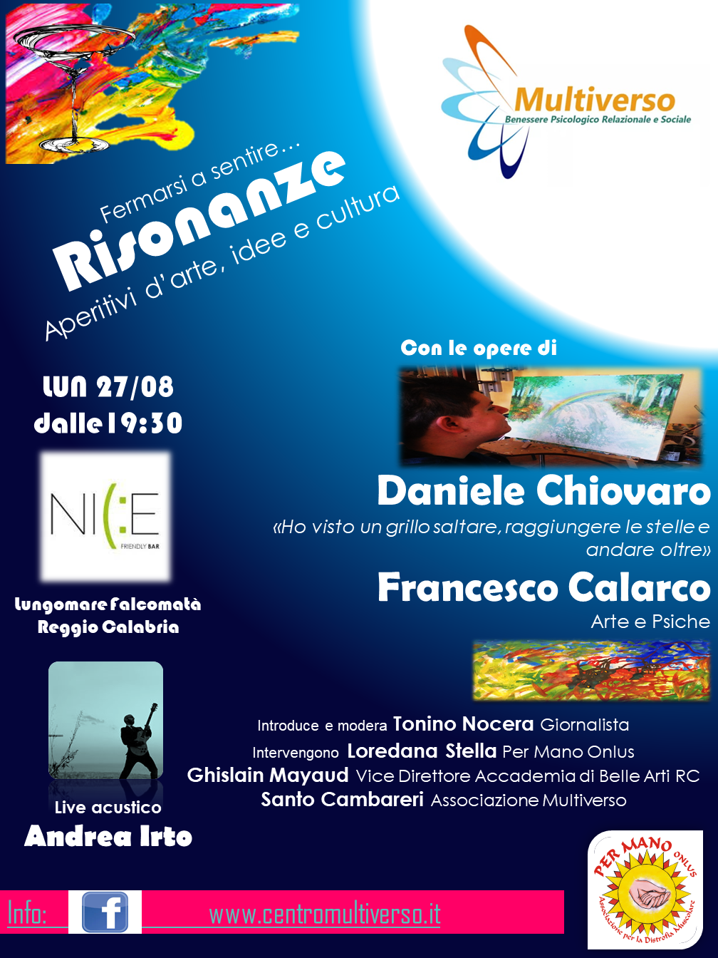 Risonanze – Aperitivo con gli artisti Daniele Chiovaro e Francesco Calarco